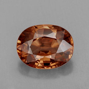 Zircão laranja natural 3,03ct, corte oval, IF