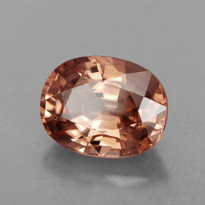 Zircão laranja natural 3,24ct, corte oval, IF
