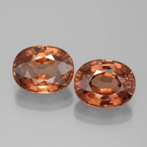 Pedras preciosas de zircão laranja natural de  ct, corte oval, IF