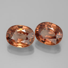 Pedras preciosas de zircão laranja natural de  ct, corte oval, IF