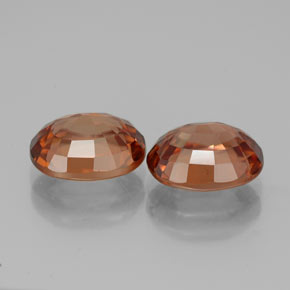 Pedras preciosas de zircão laranja natural de  ct, corte oval, IF