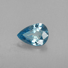 Zircão azul natural 0,82ct, formato de pêra, VVS