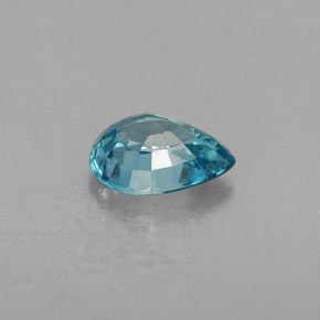 Zircão azul natural 1,02ct, formato de pêra, VVS