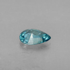 Zircão azul natural 0,77ct, formato de pêra, VVS