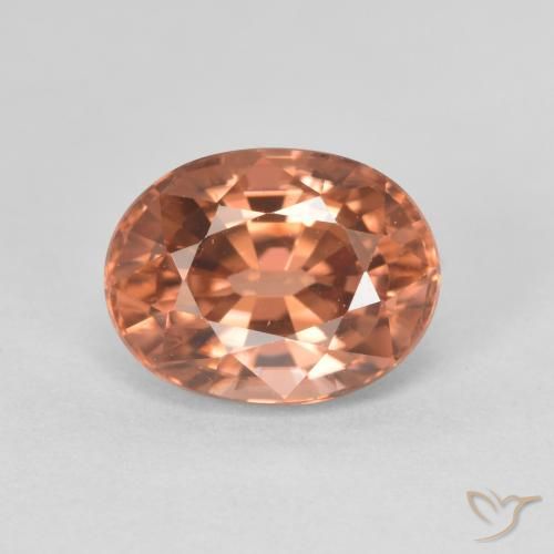 Zircão rosa natural 3,48ct, corte oval, VVS-VS