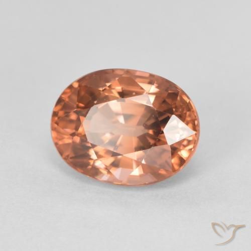 Zircão rosa natural 3,48ct, corte oval, VVS-VS