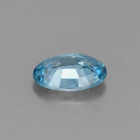Zircão azul natural 1,04ct, corte oval, VVS