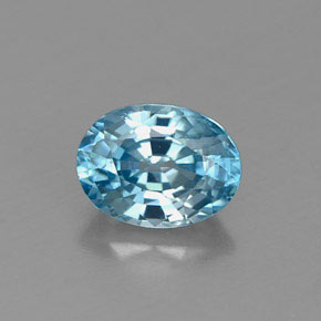 Zircão azul natural 1,19ct, corte oval, VVS