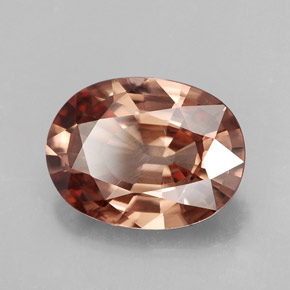 Zircão laranja natural 3,78ct, corte oval, IF