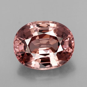 Zircão rosa natural 4,34ct, corte oval, IF