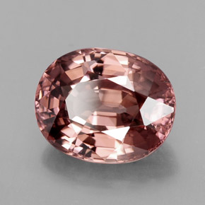 Zircão rosa natural 4,34ct, corte oval, IF