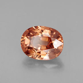 Zircão laranja natural 3,09ct, corte oval, VVS