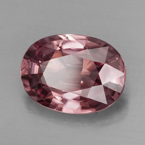 Zircão rosa natural 4,41ct, corte oval, IF