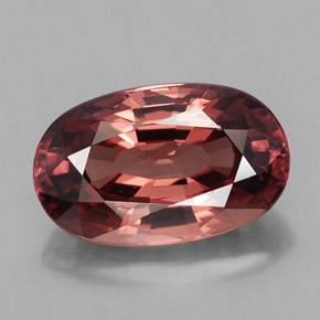 Zircão rosa natural 5,34ct, corte oval, VVS