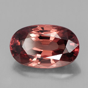 Zircão rosa natural 5,34ct, corte oval, VVS