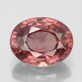 Zircão rosa natural 6,19ct, corte oval, VVS