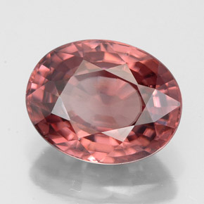 Zircão rosa natural 6,19ct, corte oval, VVS