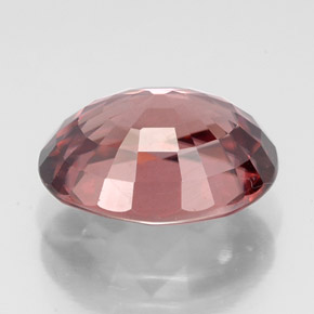 Zircão rosa natural 6,19ct, corte oval, VVS