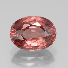 Zircão rosa natural 3,97ct, corte oval, VS