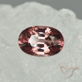 Zircão Vermelho escuro Natural 3,93ct, Corte Oval, VVS