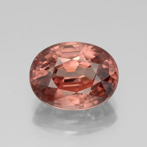 Zircão Rosa Laranja Natural 4.95ct, Corte Oval, VVS