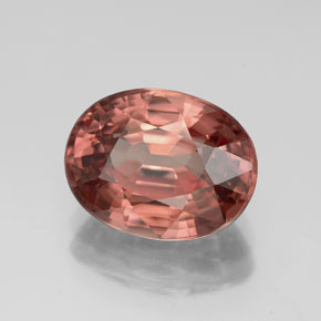 Zircão Rosa Laranja Natural 4.95ct, Corte Oval, VVS