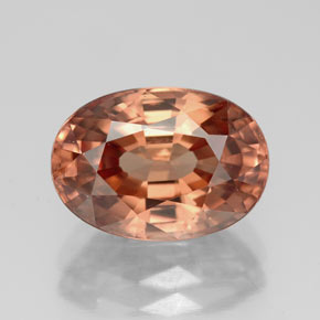 Zircão laranja natural 6,05ct, corte oval, VVS