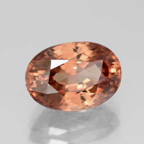 Zircão laranja natural 6,05ct, corte oval, VVS