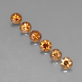 Pedras preciosas de zircão laranja natural de  ct, corte redondo, VVS-VS