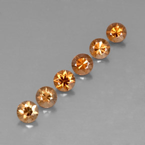 Pedras preciosas de zircão laranja natural de  ct, corte redondo, VVS-VS