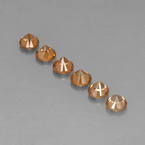 Pedras preciosas de zircão laranja natural de  ct, corte redondo, VVS-VS