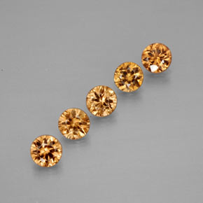 Pedras preciosas de zircão amarelo natural de  ct, corte redondo, VVS-VS