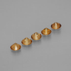 Pedras preciosas de zircão amarelo natural de  ct, corte redondo, VVS-VS