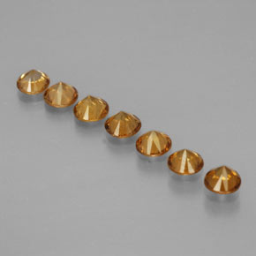 Pedras preciosas de zircão ouro natural de  ct, corte redondo, VVS-VS