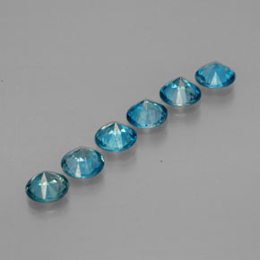 Pedras preciosas de zircão azul natural de  ct, corte redondo, VVS-VS