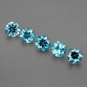 Pedras preciosas de zircão azul natural de  ct, corte redondo, VVS-VS