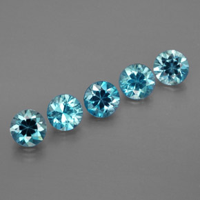 Pedras preciosas de zircão azul natural de  ct, corte redondo, VVS-VS