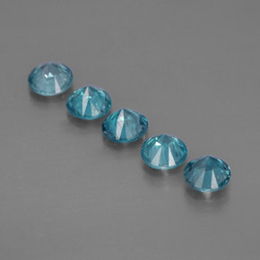 Pedras preciosas de zircão azul natural de  ct, corte redondo, VVS-VS