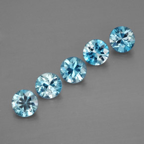 Pedras preciosas de zircão azul natural de  ct, corte redondo, VVS-VS