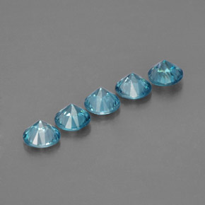 Pedras preciosas de zircão azul natural de  ct, corte redondo, VVS-VS