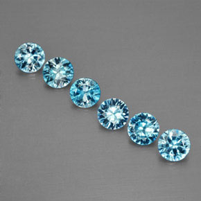 Pedras preciosas de zircão azul natural de  ct, corte redondo, VVS-VS