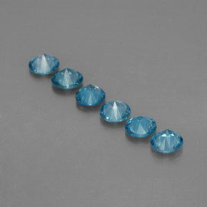 Pedras preciosas de zircão azul natural de  ct, corte redondo, VVS-VS