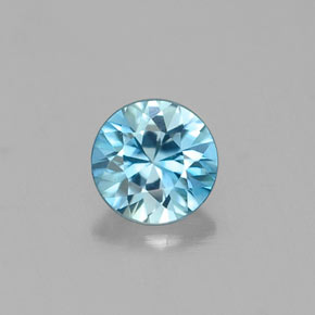 Zircão azul natural 0,33ct, corte redondo, VVS