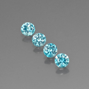 Pedras preciosas de zircão azul natural de  ct, corte redondo, VVS