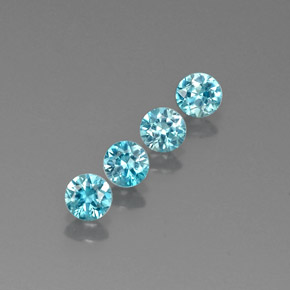 Pedras preciosas de zircão azul natural de  ct, corte redondo, VVS