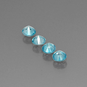 Pedras preciosas de zircão azul natural de  ct, corte redondo, VVS