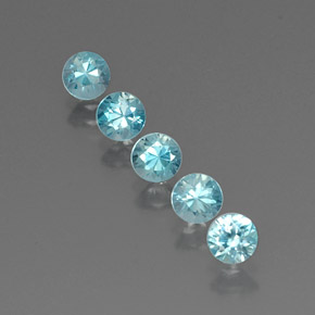 Pedras preciosas de zircão azul natural de  ct, corte redondo, VVS
