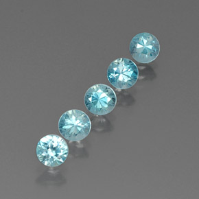 Pedras preciosas de zircão azul natural de  ct, corte redondo, VVS
