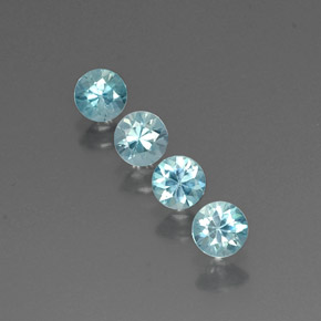 Pedras preciosas de zircão azul natural de  ct, corte redondo, VVS