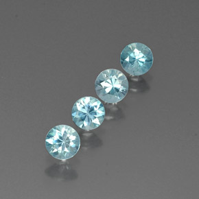 Pedras preciosas de zircão azul natural de  ct, corte redondo, VVS